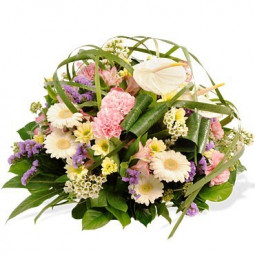 Fleurs deuil, deces et enterrement Nancy par fleuriste Interflora : Coussin rond Méline