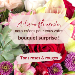 Bouquet du fleuriste tons roses et rouges - livraison interflora Nancy