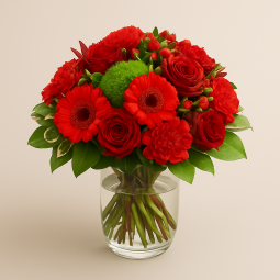 Fleurs deuil, deces et enterrement Nancy par fleuriste Interflora : Bouquet deuil varié Ardent