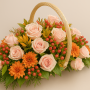 Fleurs deuil, deces et enterrement Ludres par fleuriste Interflora : Corbeille de fleurs Rosaire