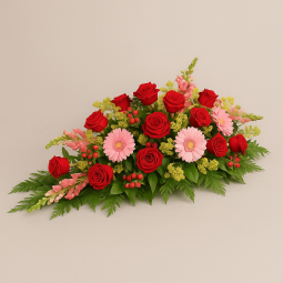 Fleurs deuil, deces et enterrement Villers par fleuriste Interflora  Bouquet deuil varié