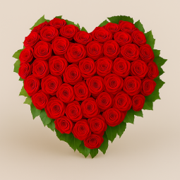 Fleurs deuil, deces et enterrement Nancy par fleuriste Interflora : Amour - coeur de roses rouges