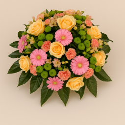 Fleurs deuil, deces et enterrement Nancy par fleuriste Interflora  Pêche, coussin de fleurs