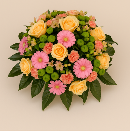 Fleurs deuil, deces et enterrement Nancy par fleuriste Interflora Pêche, coussin de fleurs Fleurs deuil, deces et enterrement Nancy par fleuriste Interflora Pêche, coussin de fleurs