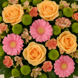 Fleurs deuil, deces et enterrement Nancy par fleuriste Interflora  Pêche, coussin de fleurs