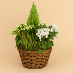 Fleurs deuil, deces et enterrement Nancy par fleuriste Interflora : jardin de plantes vertes et fleuries Equinoxe
