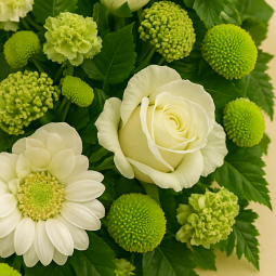 Fleurs deuil, deces et enterrement Nancy par fleuriste Interflora : Pure, couronne de fleurs blanches.
