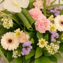 Fleurs deuil, deces et enterrement Nancy par fleuriste Interflora  Coussin rond Méline
