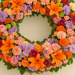 Fleurs deuil, deces et enterrement Nancy par fleuriste Interflora  Couronne à plat Aube