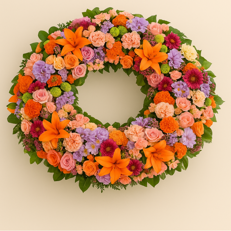 Fleurs deuil, deces et enterrement Nancy par fleuriste Interflora  Couronne à plat Aube