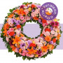 Fleurs deuil, deces et enterrement Nancy par fleuriste Interflora : Couronne à plat Aube