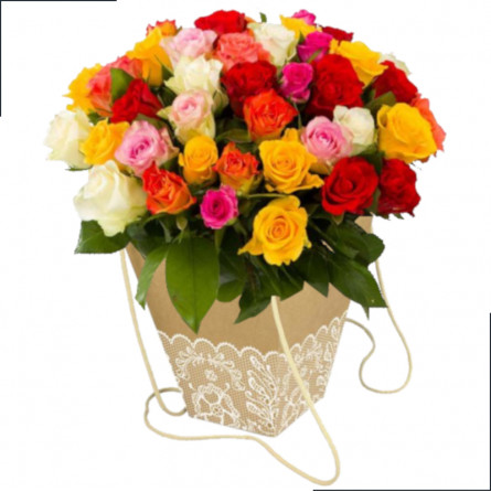 Fleurs deuil, deces et enterrement Nancy par fleuriste Interflora : bouquet bulle rond de roses Mélirose