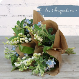 Brin d'azur, petit bouquet de 2 brins de muguet et oxypetalum - fleuriste muguet à Nancy